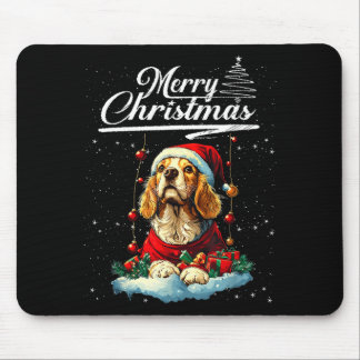 Prettig kerstfeest Er Spaniel Kerstman Hoed Honden Muismat