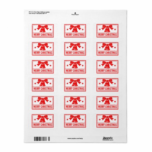 Prettig kerstfeest etiket (Full Sheet)