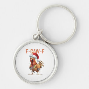 Prettig kerstfeest F Caw F Retro Cool Ontwerp Sleutelhanger