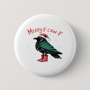 Prettig kerstfeest F Caw F Vintage klassieke stijl Ronde Button 5,7 Cm