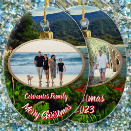 Prettig kerstfeest Familie 0828 Keramisch Ornament