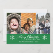 Prettig kerstfeest Familie 3 Foto Sneeuwvlok (Voorkant)