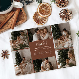 Prettig kerstfeest Familie 6 Foto Collage Feestdagenkaart