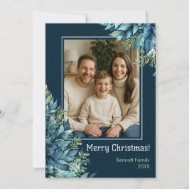 Prettig kerstfeest familie aangepaste foto vakanti kaart