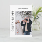 Prettig kerstfeest familie foto collage feestdagenkaart (Staand voorkant)