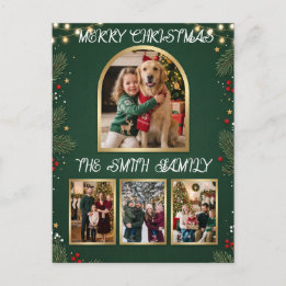 Prettig kerstfeest familie foto collage vakantie feestdagenkaart