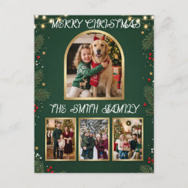 Prettig kerstfeest familie foto collage vakantie feestdagenkaart