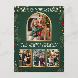Prettig kerstfeest familie foto collage vakantie feestdagenkaart