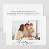 Prettig Kerstfeest, Familie Foto, Modern Schrift Feestdagenkaart (Voorkant / Achterkant)