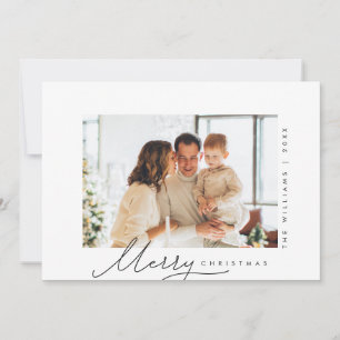Prettig Kerstfeest, Familie Foto, Modern Schrift Feestdagenkaart
