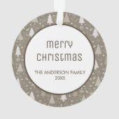Prettig kerstfeest familie foto taupe ornament (achterkant)