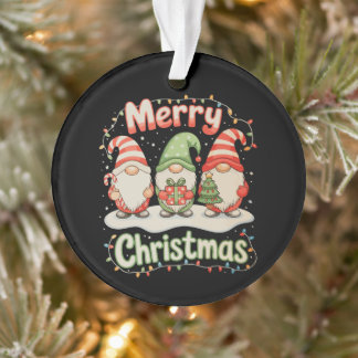 Prettig kerstfeest Familie Kabouter Kerstlichtjes Ornament