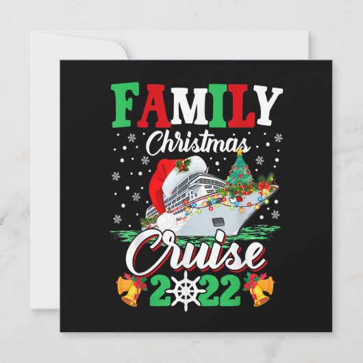Prettig Kerstfeest Familie Kerst Cruise 2022 Grapp Kaart (Voorkant)
