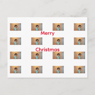 Prettig kerstfeest Familie Kinderen Baby Foto Sjab Briefkaart