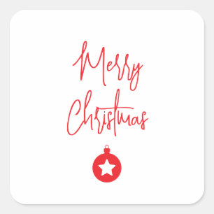 Prettig kerstfeest Familie Nieuwjaarsbericht Vierkante Sticker