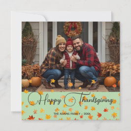 Prettig Kerstfeest| familie thanksgiving fotokaart Bedankkaart