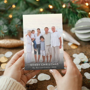 Prettig kerstfeest familiefoto kerstkaart kaart