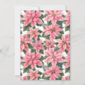 Prettig kerstfeest familiefoto Roze kerstster Feestdagenkaart (Achterkant)