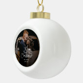 Prettig kerstfeest Fantasieschrift Aangepaste fot Keramische Bal Ornament (Rechts)