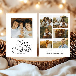 Prettig kerstfeest Fantasievol script Familie 7 fo Feestdagenkaart