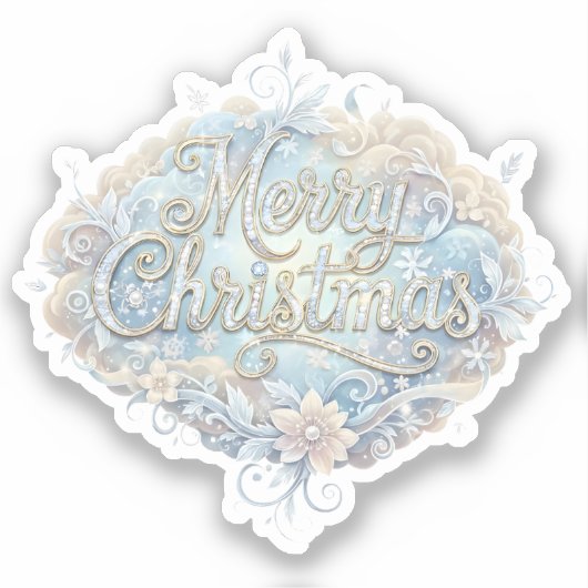 Prettig kerstfeest Fantasievolle typografie Sticker (Voorkant)