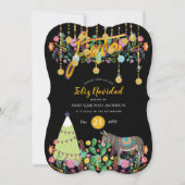 Prettig Kerstfeest Feest Uitnodiging Folklore Bloe (Voorkant)