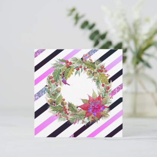 Prettig kerstfeest! feestdagenkaart (Staand voorkant)