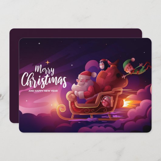 Prettig kerstfeest feestdagenkaart (Voorkant / Achterkant)