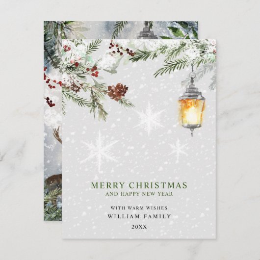 Prettig kerstfeest feestdagenkaart (Voorkant / Achterkant)