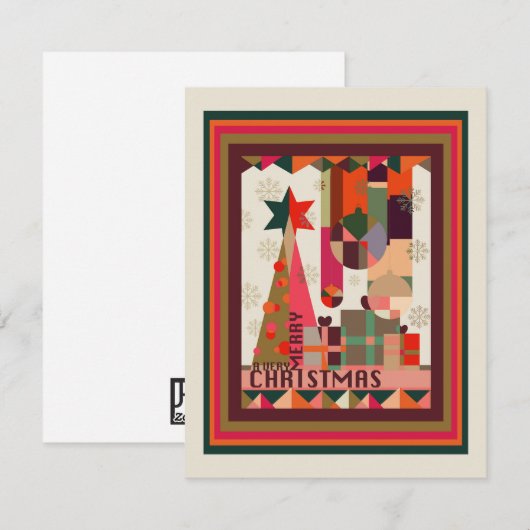 Prettig kerstfeest feestdagenkaart (Voorkant / Achterkant)