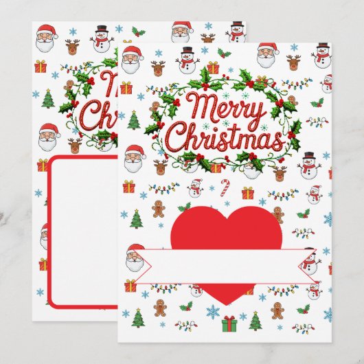 Prettig kerstfeest feestdagenkaart (Voorkant / Achterkant)