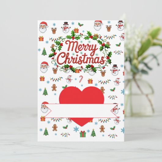 Prettig kerstfeest feestdagenkaart (Staand voorkant)