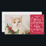 Prettig kerstfeest feestdagenkaart<br><div class="desc">Wens je vrienden en familie een prettig kerstfeest met een persoonlijk kerstfoto kaartje met de naam en foto van je kat!</div>