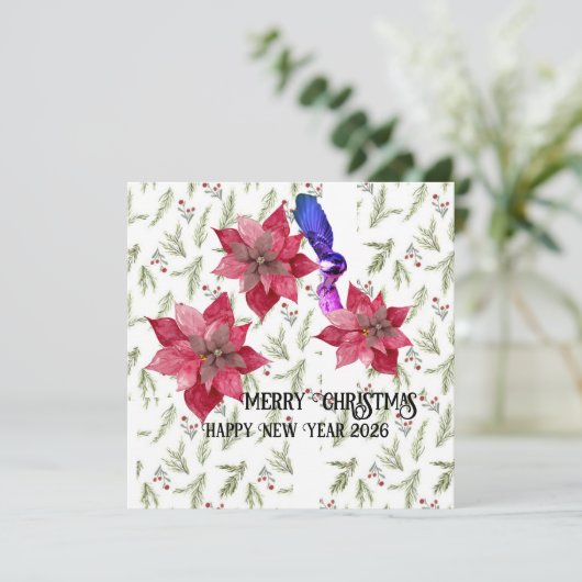 Prettig kerstfeest  feestdagenkaart (Staand voorkant)