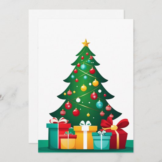 Prettig kerstfeest feestdagenkaart (Voorkant / Achterkant)