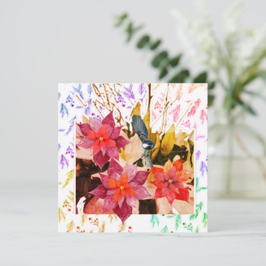 Prettig kerstfeest! feestdagenkaart (Staand voorkant)