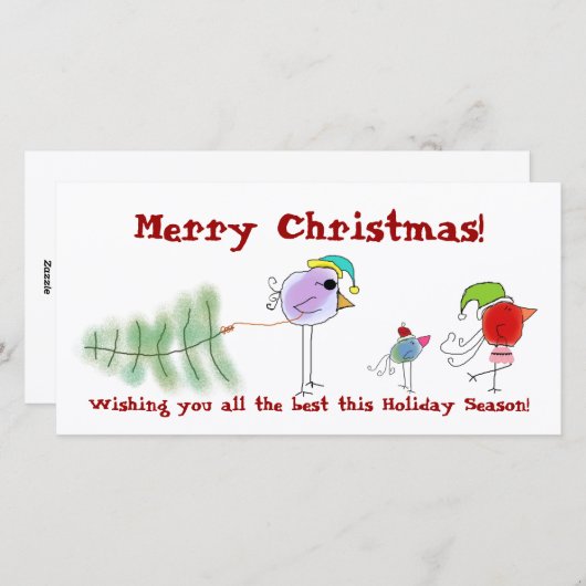 Prettig kerstfeest feestdagenkaart (Voorkant / Achterkant)