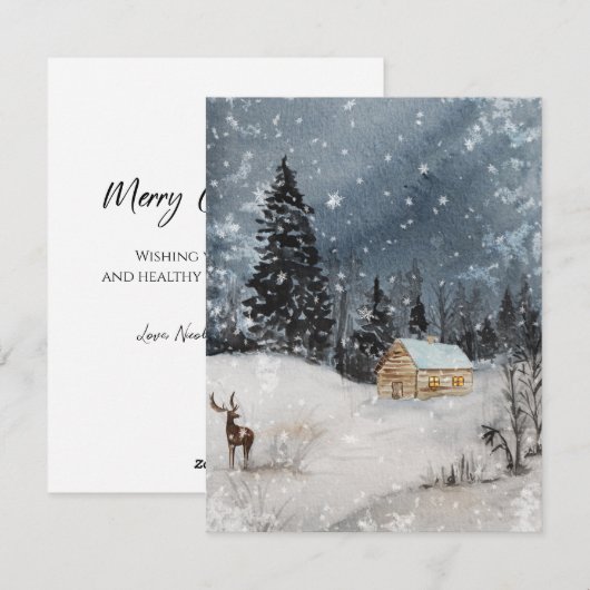 Prettig kerstfeest  feestdagenkaart (Voorkant / Achterkant)