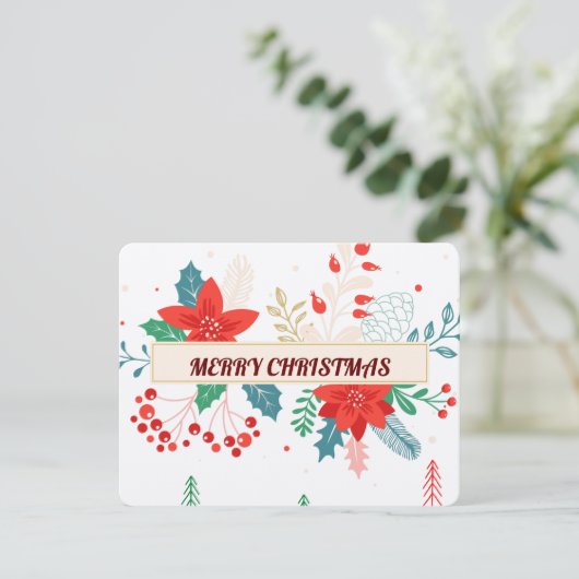 Prettig kerstfeest feestdagenkaart (Staand voorkant)