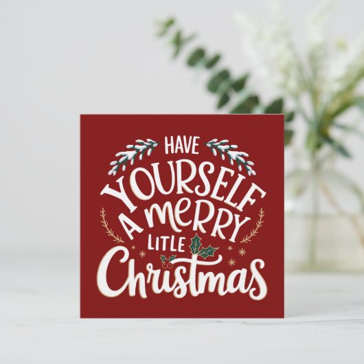 Prettig Kerstfeest Feestdagenkaart (Staand voorkant)