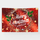 Prettig kerstfeest, feestelijk en versierd, spandoek (Horizontaal)