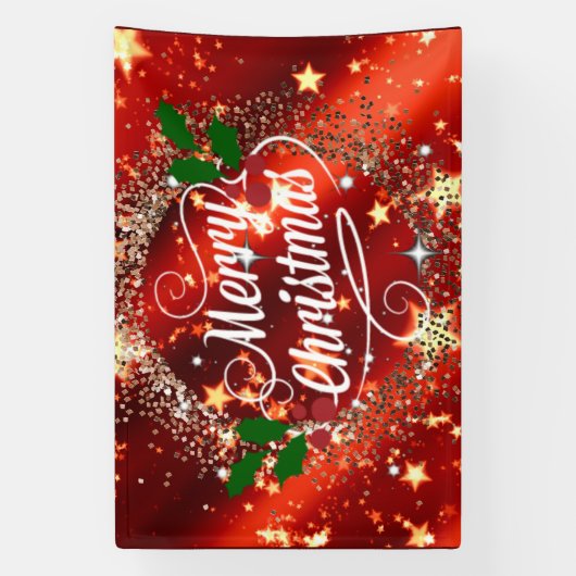 Prettig kerstfeest, feestelijk en versierd, spandoek (Verticaal)