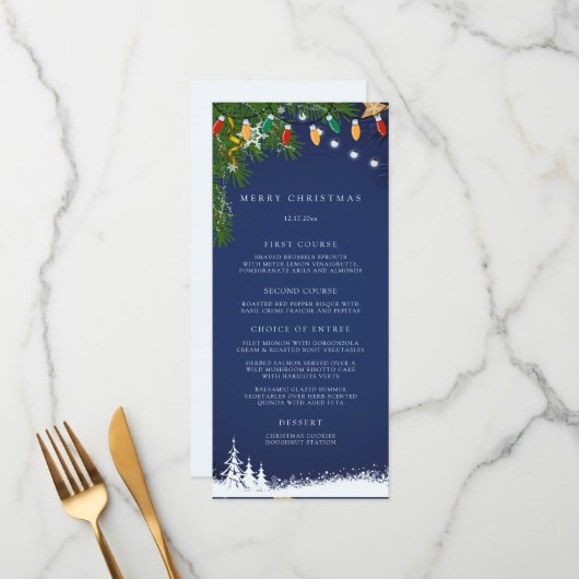 Prettig Kerstfeest Feestje Menu (Voorkant / Achterkant in situ)