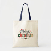 Prettig kerstfeest Festieve typografie Tote Bag (Voorkant)