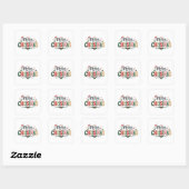 Prettig kerstfeest Festieve typografie  Vierkante Sticker (Vel)