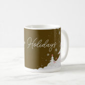 Prettig Kerstfeest – Festieve Winter Bruine Mok (Voorkant rechts)