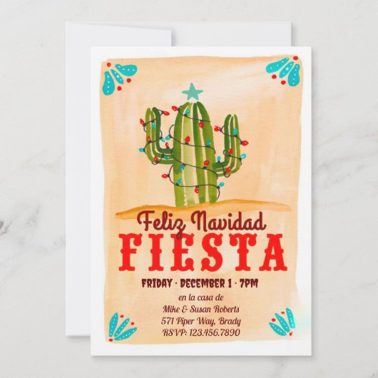 Prettig kerstfeest Fiesta Cactus op schoolbord uit Kaart (Voorkant)