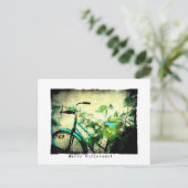 Prettig kerstfeest fiets briefkaart (Staand voorkant)