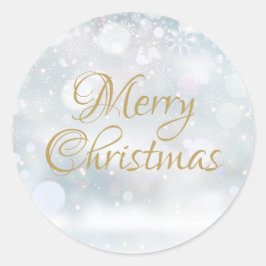 Prettig kerstfeest Fijne feestdagen Wintervorst Ronde Sticker