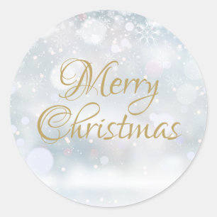 Prettig kerstfeest Fijne feestdagen Wintervorst Ronde Sticker